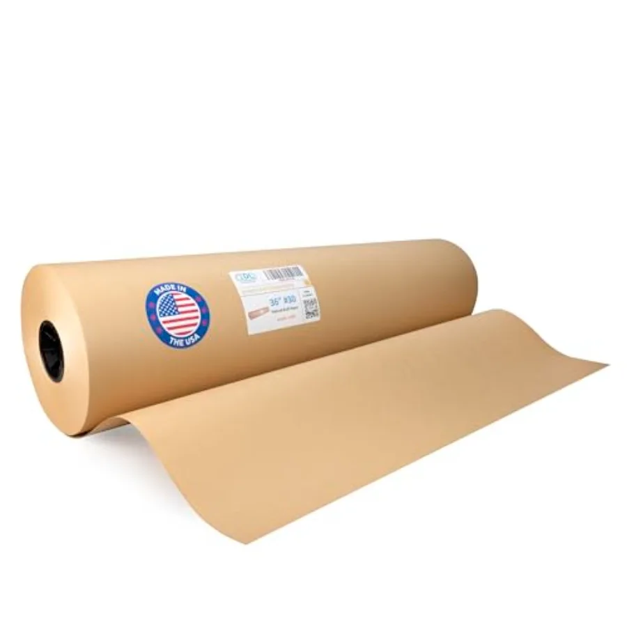 36" x 14400" 1200 feet - USA-Made Large Brown Kraft Paper Roll - 30lb Thickness - Natural Kraft Wrapping Paper for Packing Void
36" x 14400" 1200 feet - USA-Made Large Brown Kraft Paper Roll - 30lb Thickness - Natural Kraft Wrapping Paper for Packing Void