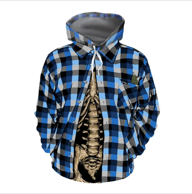 New 2021Plaid Skull 3D Print Hooded Loose Pullover Men's and Women's Leisure Trends Top
New 2021Plaid Skull 3D Print Hooded Loose Pullover Men's and Women's Leisure Trends Top