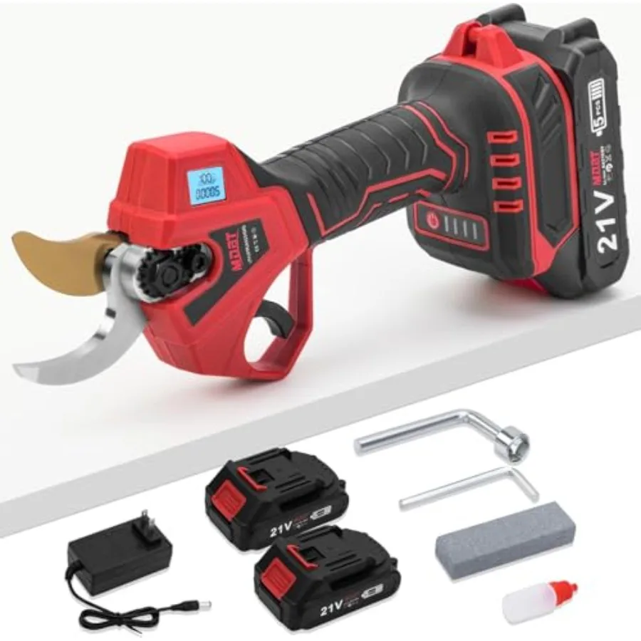 Electric Pruning ShearsCordless Pruning Shears Brushless Motor with 2Pcs Rechargeable Batteries 21V Upgraded Pruner with LCD Di
Electric Pruning ShearsCordless Pruning Shears Brushless Motor with 2Pcs Rechargeable Batteries 21V Upgraded Pruner with LCD Di