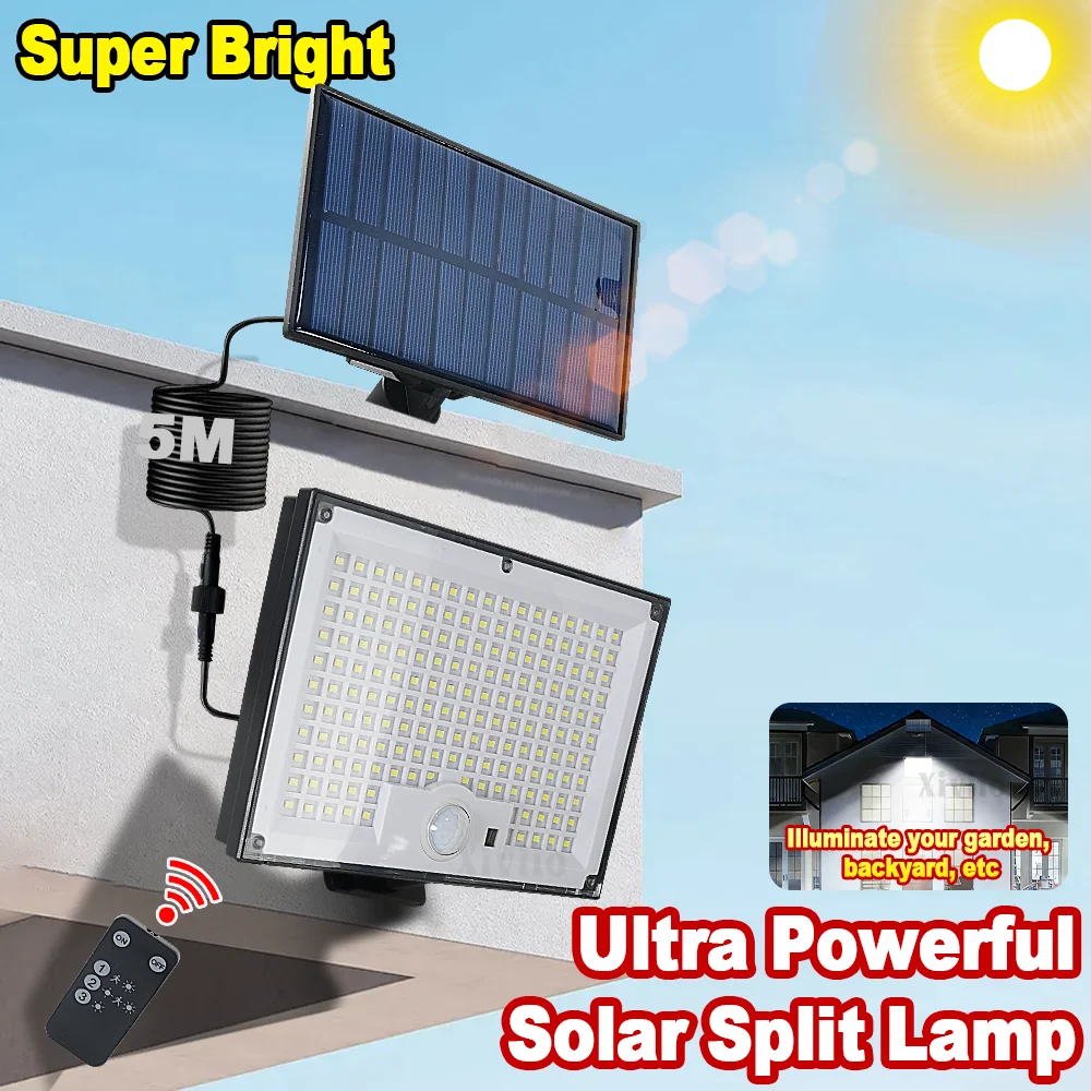 Most Powerful Solar Split Lamps Human Motion Sensor Super Bright Floodlight Wall Lamp With 5M Wire Courtyard Garden Garage Park
Most Powerful Solar Split Lamps Human Motion Sensor Super Bright Floodlight Wall Lamp With 5M Wire Courtyard Garden Garage Park