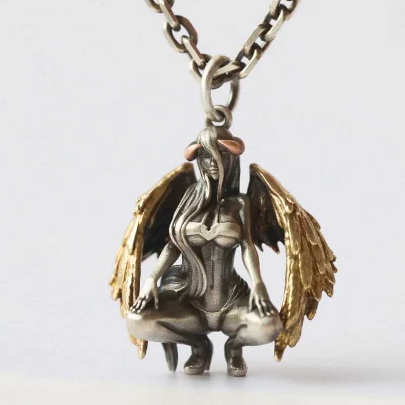 New Real Pure S925 Silver Jewelry Retro Punk Devil Angel Trendy Men and Women Couples Pendants Holiday Gifts
New Real Pure S925 Silver Jewelry Retro Punk Devil Angel Trendy Men and Women Couples Pendants Holiday Gifts