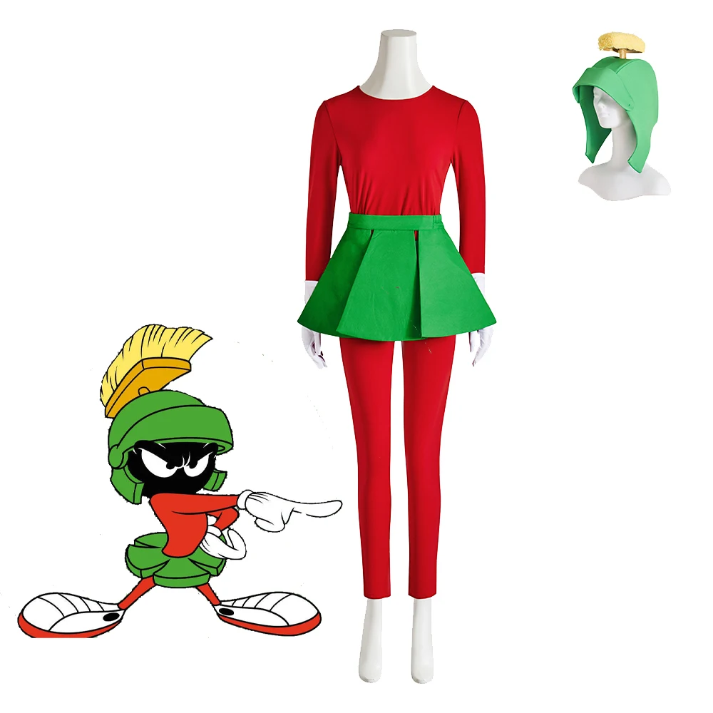 Marvin the Martian Cosplay Costume Red Top Pants With Roman Soldier's Helmet and Skirt Halloween Carnival Party Outfits
Marvin the Martian Cosplay Costume Red Top Pants With Roman Soldier's Helmet and Skirt Halloween Carnival Party Outfits
