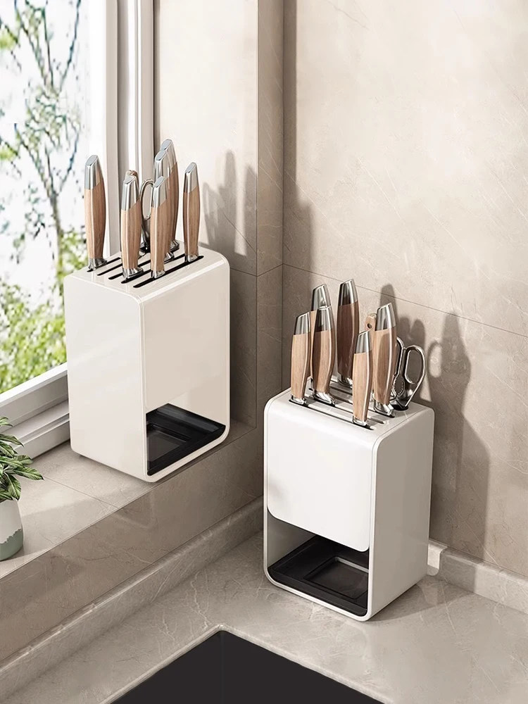 Белый держатель для кухонных ножей, настенный встроенный органайзер для хранения кухонных принадлежностей из углеродистой стали, настольная подставка для ножей 
Белый держатель для кухонных ножей, настенный встроенный органайзер для хранения кухонных принадлежностей из углеродистой стали, настольная подставка для ножей