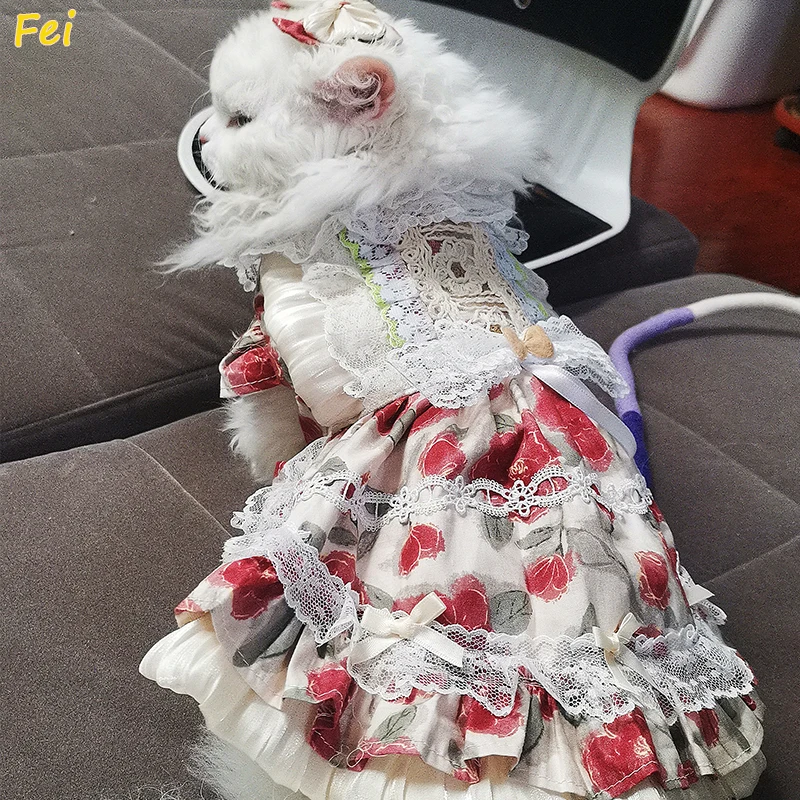 2025 Luxury Cotton Pet Dress - Rose Embroidery Lace Party Gown for Small Dogs, Puppy Baptism Boutique Outfit w/Adjustable Bow
2025 Luxury Cotton Pet Dress - Rose Embroidery Lace Party Gown for Small Dogs, Puppy Baptism Boutique Outfit w/Adjustable Bow