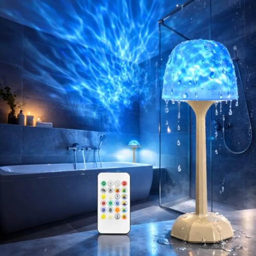 Rechargeable Shower Light, Waterproof Bathroom Lamp with Ocean Wave Projection, 3 Light Colors and 16 Ambient Modes, Touch and
Rechargeable Shower Light, Waterproof Bathroom Lamp with Ocean Wave Projection, 3 Light Colors and 16 Ambient Modes, Touch and