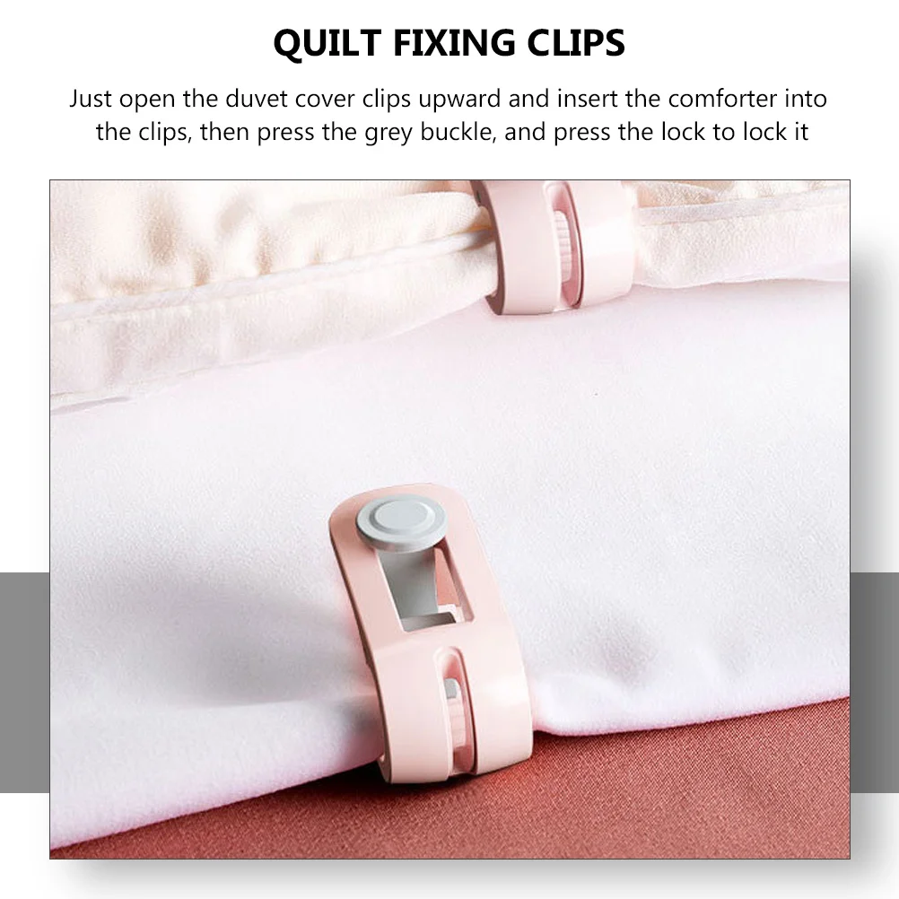2Sets Quilt Fixing Clips No Needle Design Duvet Sheet Fasteners Anti-Slip Bed Quilt Clamps Practical Cover Fixators
2Sets Quilt Fixing Clips No Needle Design Duvet Sheet Fasteners Anti-Slip Bed Quilt Clamps Practical Cover Fixators