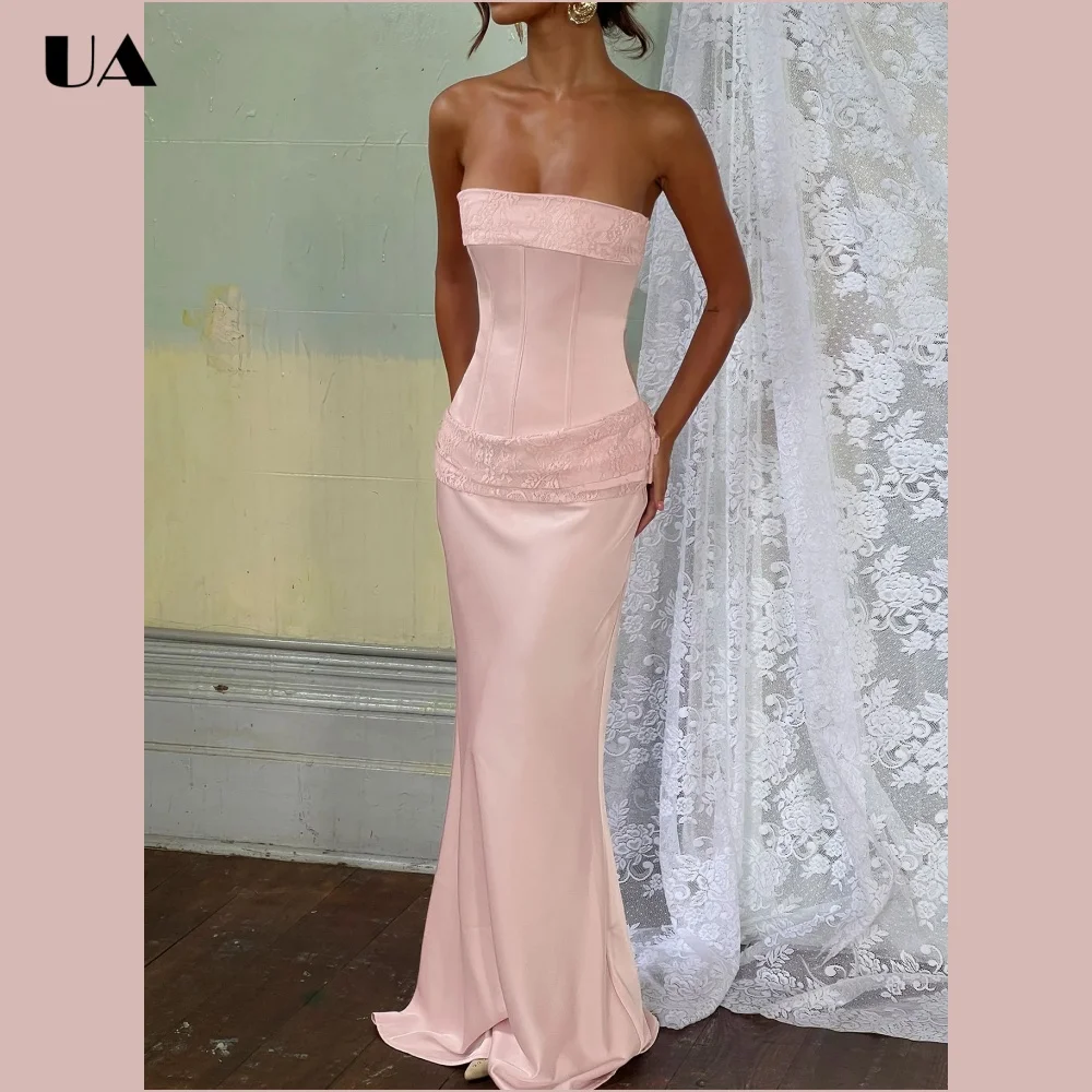 ULBYANRN Elegant Strapless Lace Prom Dress for Woman, Fashionable Solid Satin Evening Dress, Customized Sleeveless Party Dress
ULBYANRN Elegant Strapless Lace Prom Dress for Woman, Fashionable Solid Satin Evening Dress, Customized Sleeveless Party Dress