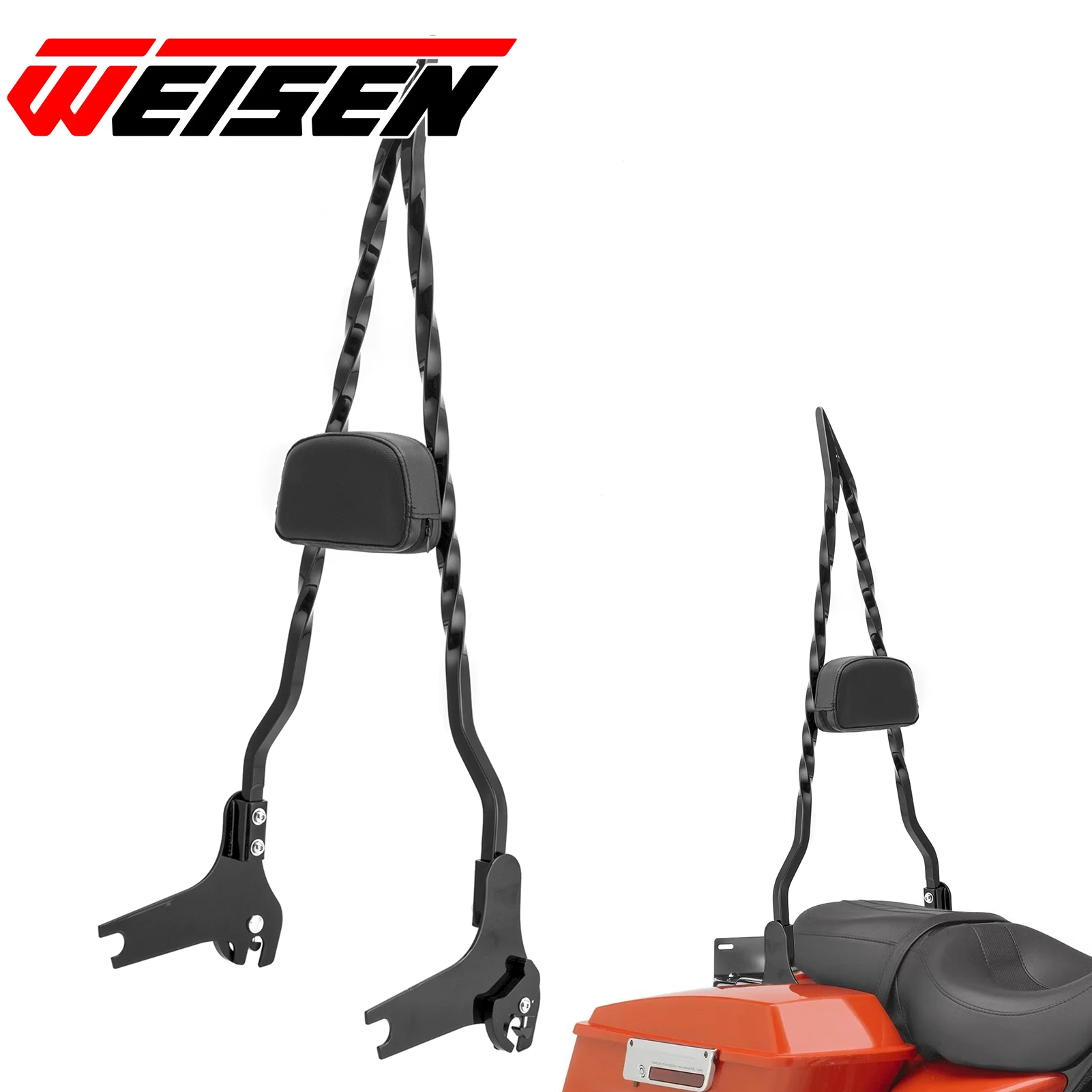 Motorcycle Gloss Black Passenger Backrest Sissy Bar Twisted for 1997-2008 Harley Touring ROAD KING ELECTRA GLIDE ROAD GLIDE
Motorcycle Gloss Black Passenger Backrest Sissy Bar Twisted for 1997-2008 Harley Touring ROAD KING ELECTRA GLIDE ROAD GLIDE