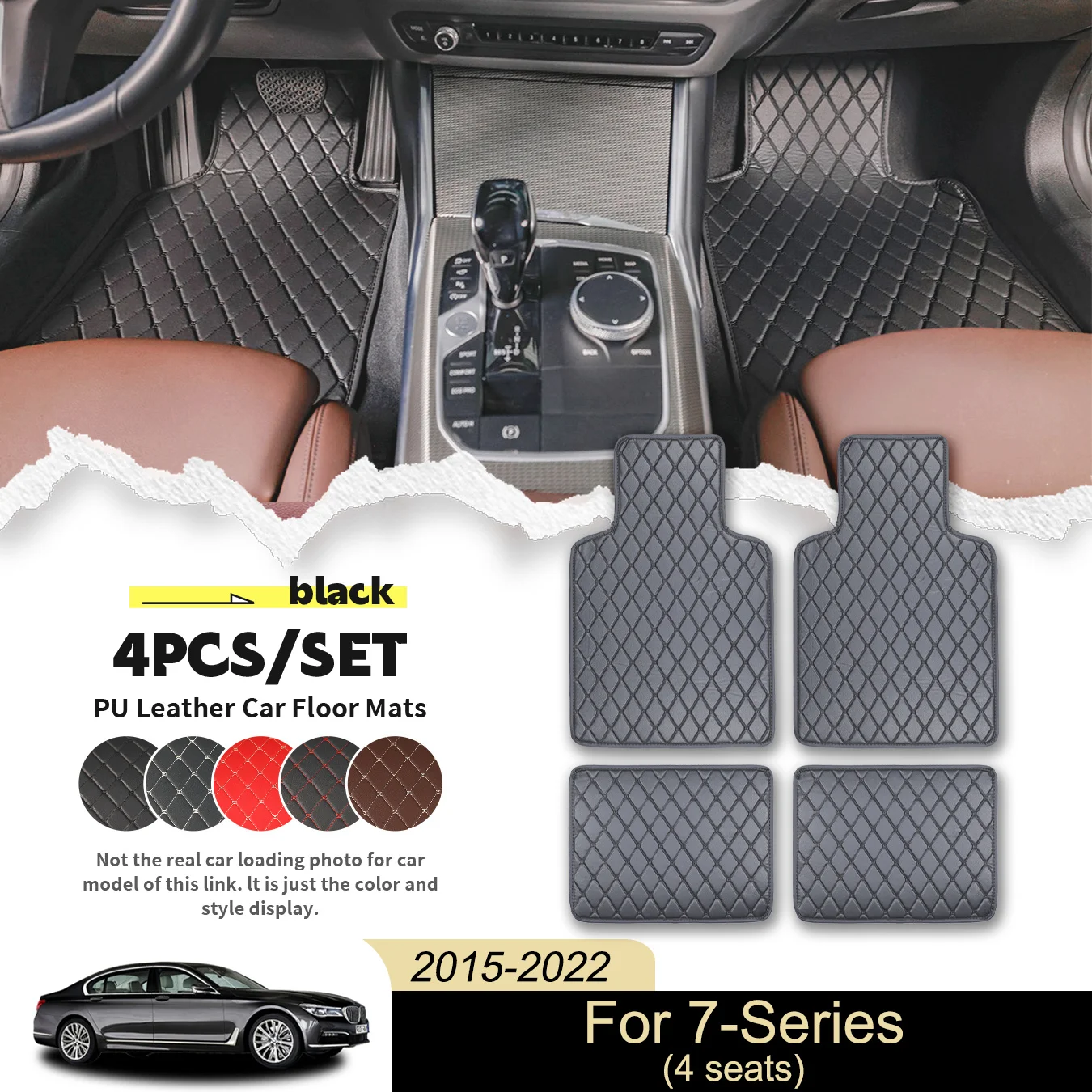 4pcs Universal Car Floor Mats For BMW For 7-Series(4seats) 2015-2022 PU Leather Waterproof and Stain Resistant, Easy to Clean
4pcs Universal Car Floor Mats For BMW For 7-Series(4seats) 2015-2022 PU Leather Waterproof and Stain Resistant, Easy to Clean