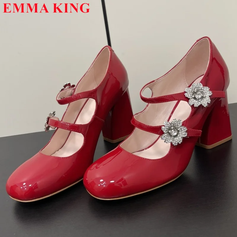 Super High Heels Women Pumps 2024 Spring Patent Leather Chunky Shoes Woman Rhinestone Buckle Strap Shoes Round Toe Mary Janes
Super High Heels Women Pumps 2024 Spring Patent Leather Chunky Shoes Woman Rhinestone Buckle Strap Shoes Round Toe Mary Janes