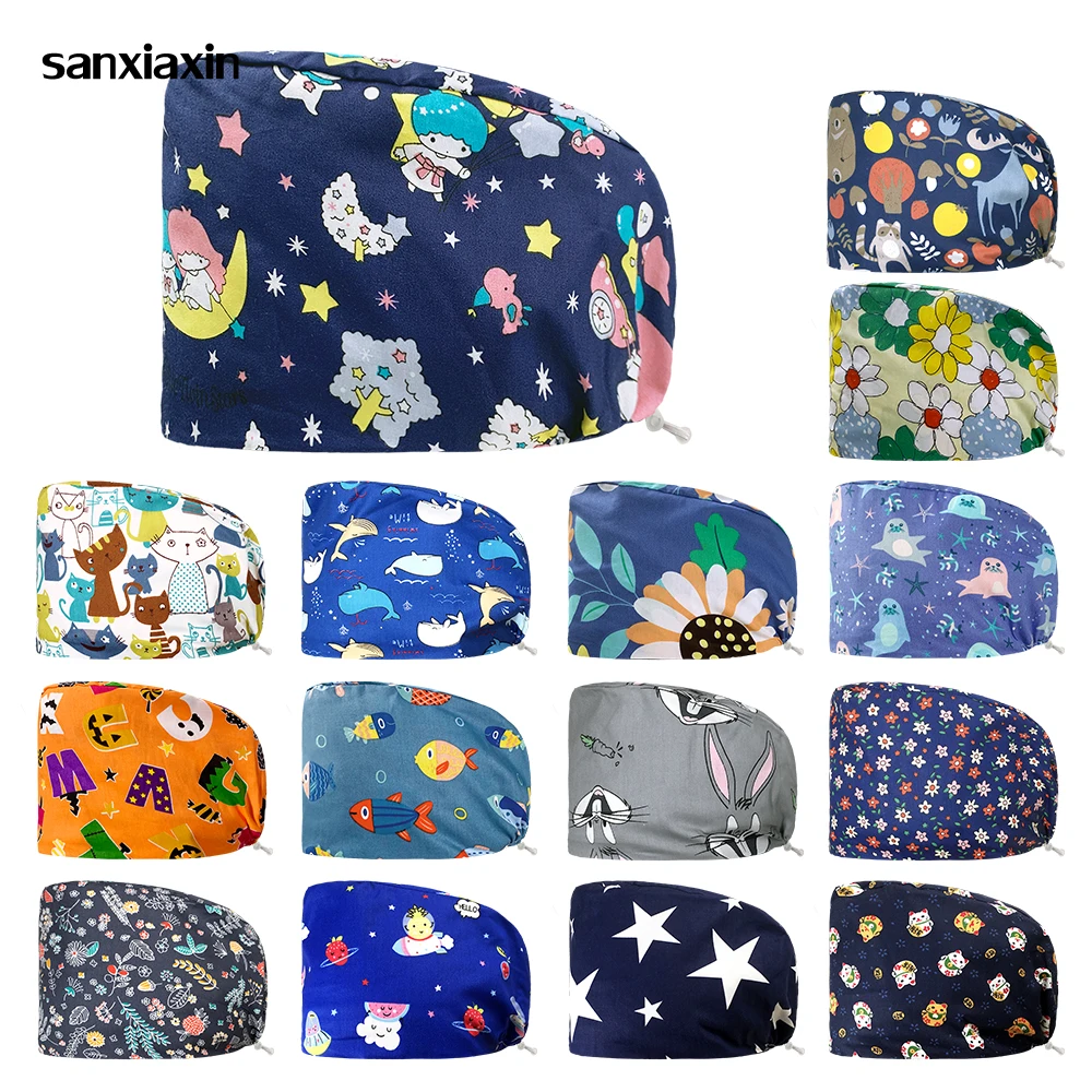 Cartoon Flower Printing Scrubs Caps Pet Grooming Agency Beauty Work Hats Medical Nursing Scrubs Hat Nurse Hat For Womens And Men
Cartoon Flower Printing Scrubs Caps Pet Grooming Agency Beauty Work Hats Medical Nursing Scrubs Hat Nurse Hat For Womens And Men