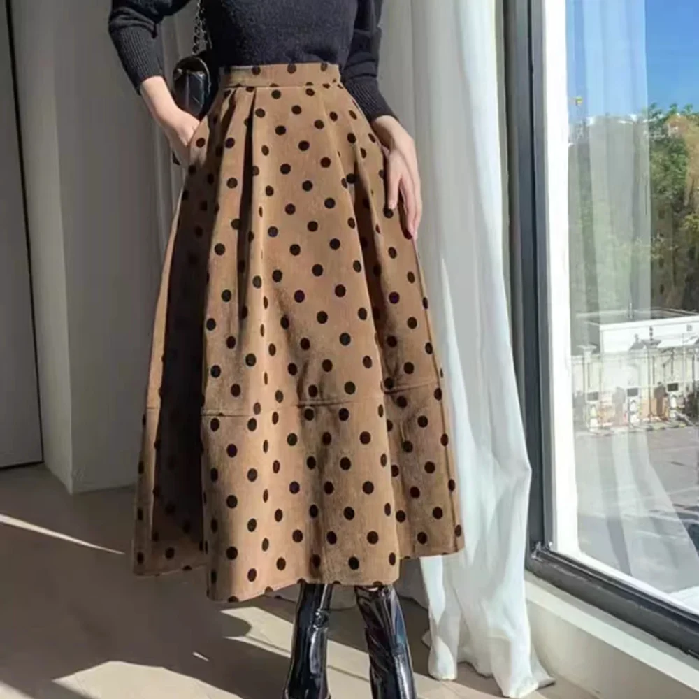 High Waist Floing Polka Dot f Skirt Women's Pleated Midi A-Line Skirt Retro Sle Ci Commute Autumn New Arrival
High Waist Floing Polka Dot f Skirt Women's Pleated Midi A-Line Skirt Retro Sle Ci Commute Autumn New Arrival