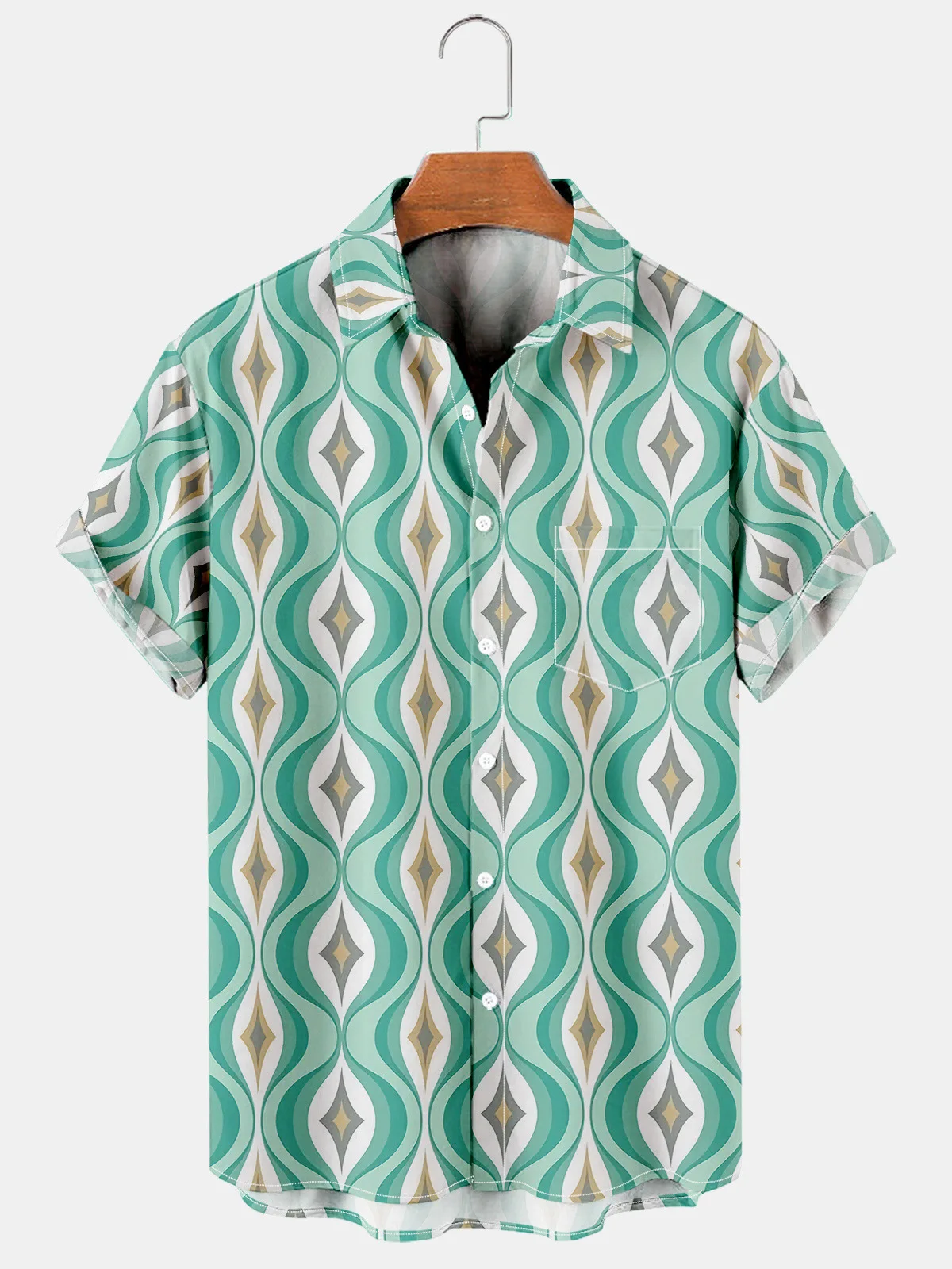 2021 new creative prismatic 3D digital printing trend loose short-sleeved shirt men's top
2021 new creative prismatic 3D digital printing trend loose short-sleeved shirt men's top