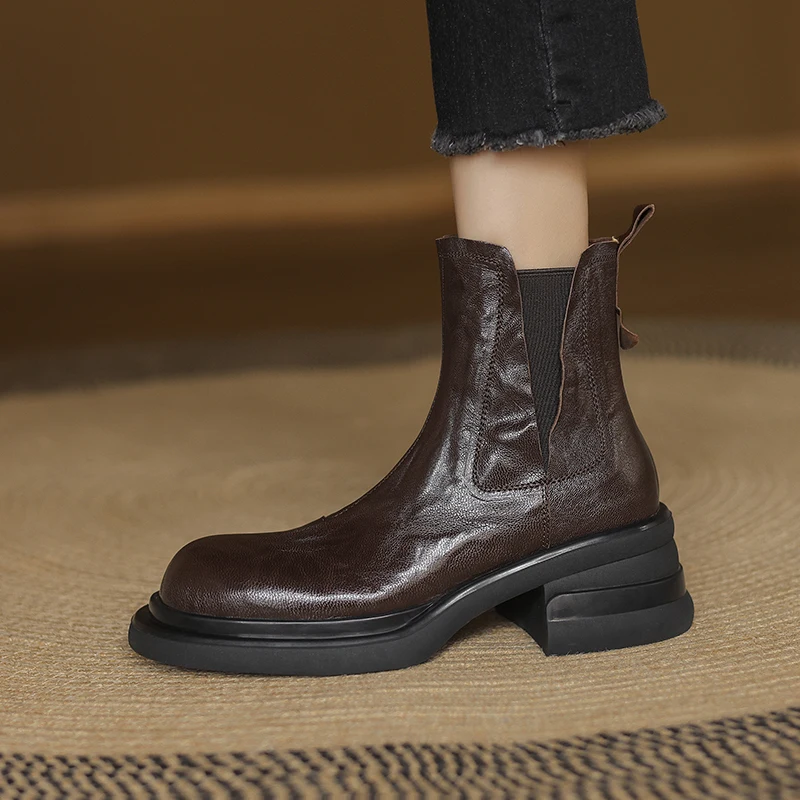 Platform Boots Slip On Warm Winter Shoes Ladies Sheepskin Retro Shoes Women Ankle Boots Thick Heel Round Toe Elastic Band
Platform Boots Slip On Warm Winter Shoes Ladies Sheepskin Retro Shoes Women Ankle Boots Thick Heel Round Toe Elastic Band