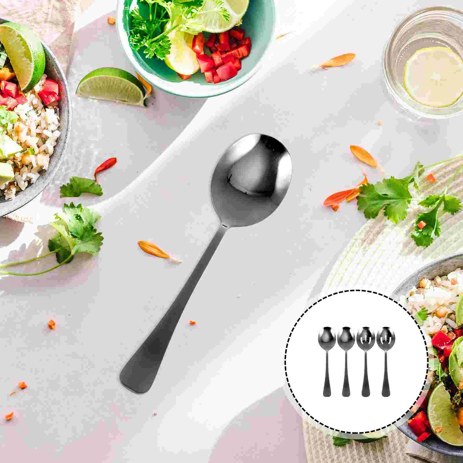 4 Pcs Stainless Steel Common Spoon Easy to Clean Tableware Public Cutlery Fruit Household Kitchenware
4 Pcs Stainless Steel Common Spoon Easy to Clean Tableware Public Cutlery Fruit Household Kitchenware