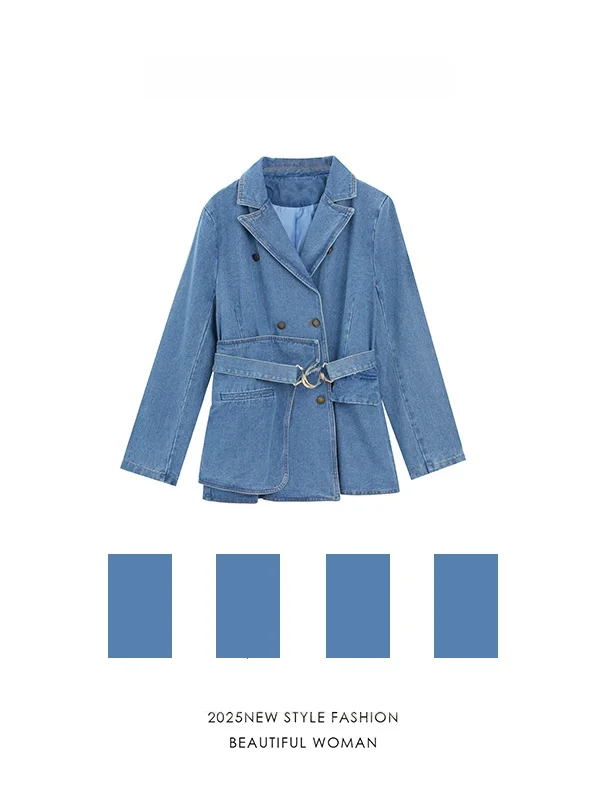Женская джинсовая куртка Ele Spring Autumn с поясом, воротником-стойкой и длинными рукавами, премиум-качество, повседневная верхняя одежда
Женская джинсовая куртка Ele Spring Autumn с поясом, воротником-стойкой и длинными рукавами, премиум-качество, повседневная верхняя одежда