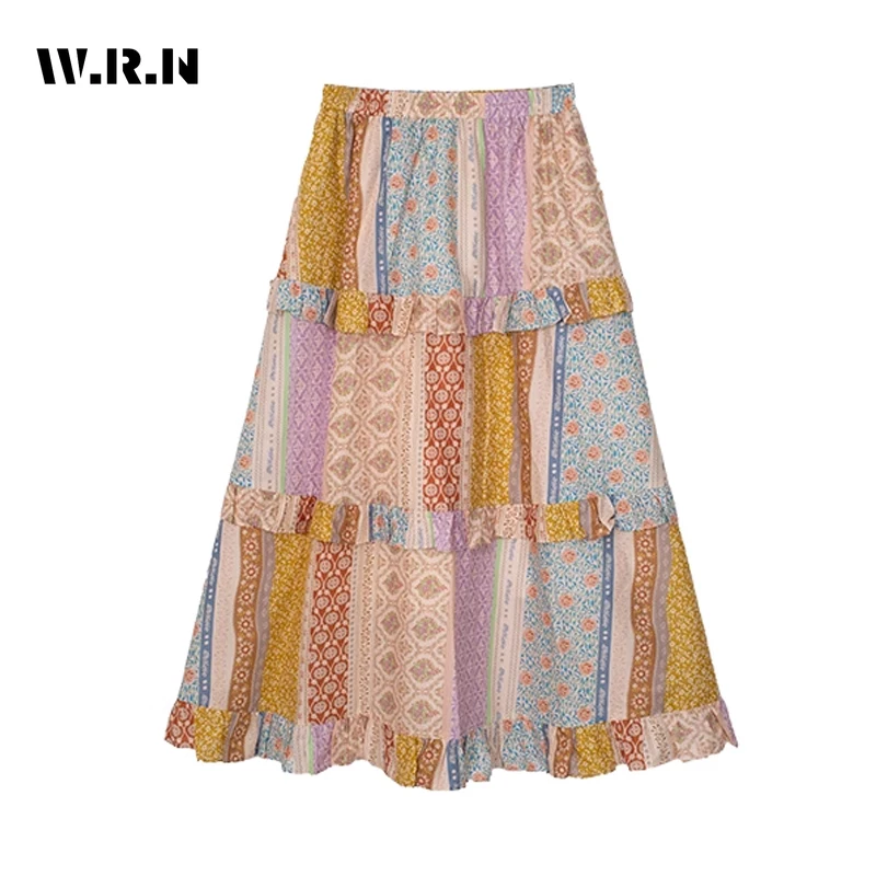 2023 Autumn Vintage Patchwork Elastic Waist Soft Mid Long Skirts Women's Elegant Chiffon High Waist Loose Fit Tierred Skirt
2023 Autumn Vintage Patchwork Elastic Waist Soft Mid Long Skirts Women's Elegant Chiffon High Waist Loose Fit Tierred Skirt