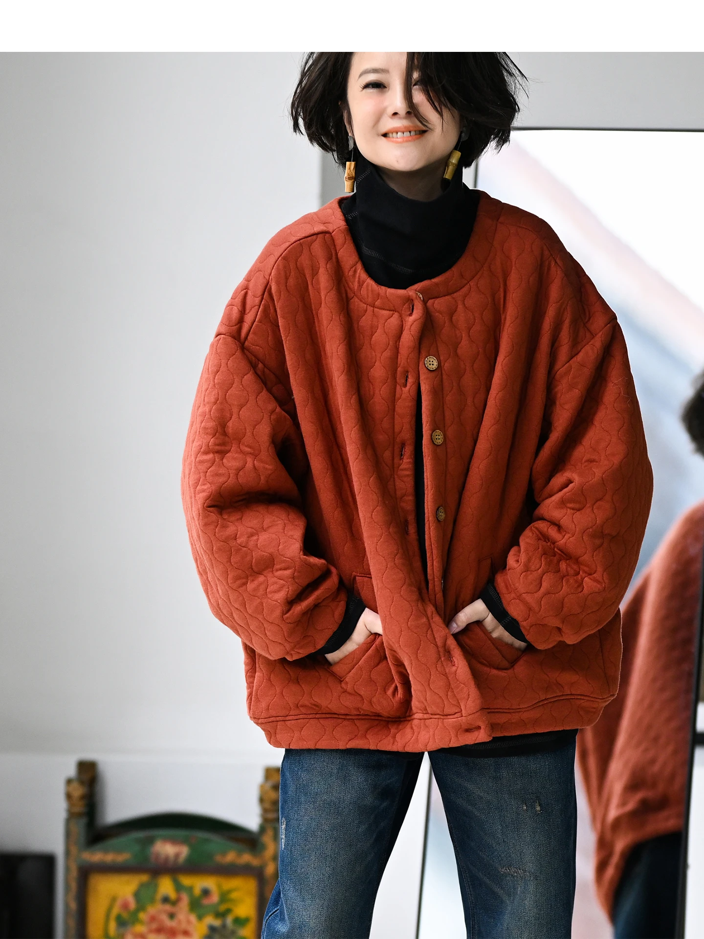 Свободная круглая хлопковая куртка на молнии, женская F77885, художественная повседневная хлопковая верхняя одежда с волнистой строчкой, зимняя длинная одежда...
Свободная круглая хлопковая куртка на молнии, женская F77885, художественная повседневная хлопковая верхняя одежда с волнистой строчкой, зимняя длинная одежда...