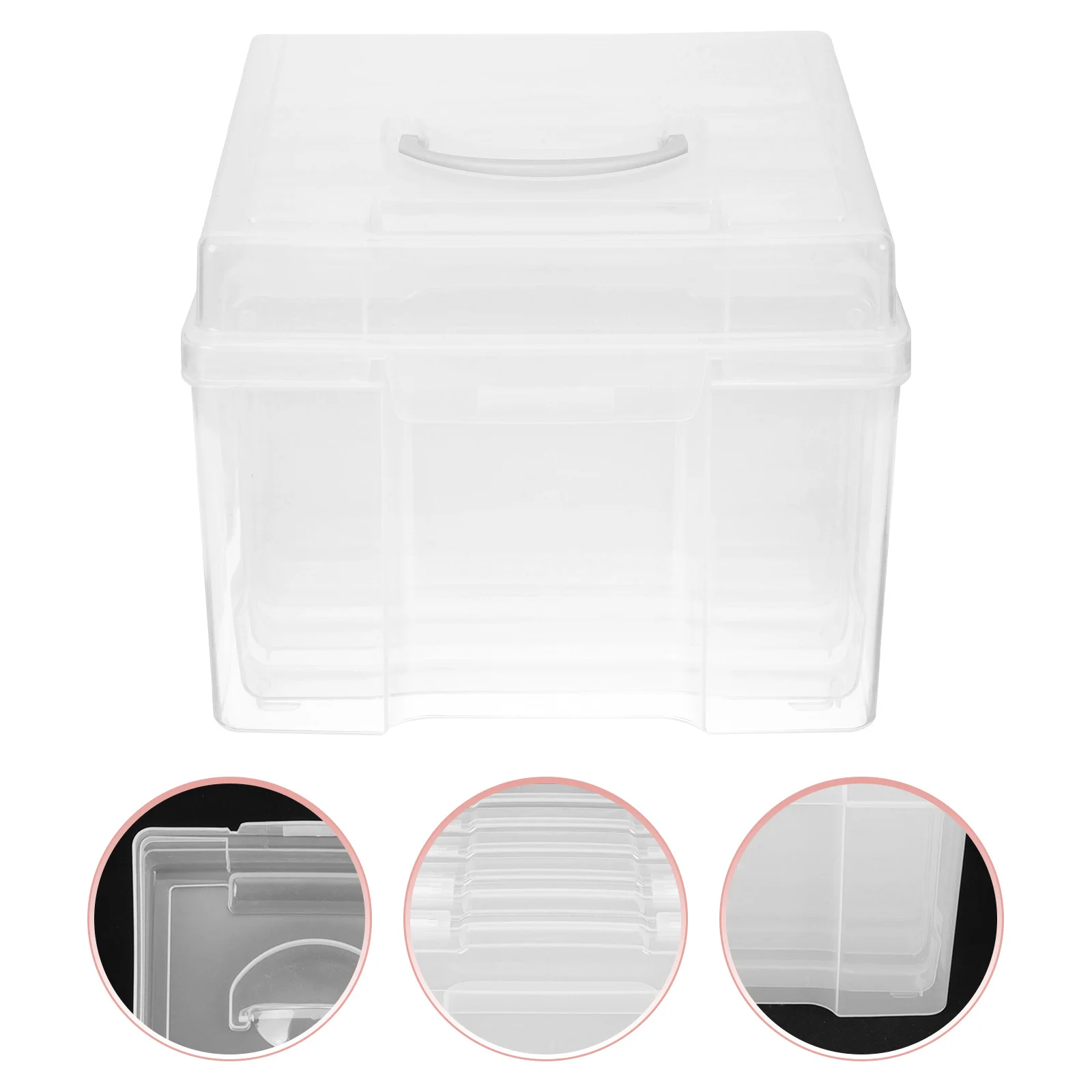 1 set 1 Set Transparent Plastic Photo Storage Box For Cards Greeting Card Organizer Small Parts Container Jewelry Electronic