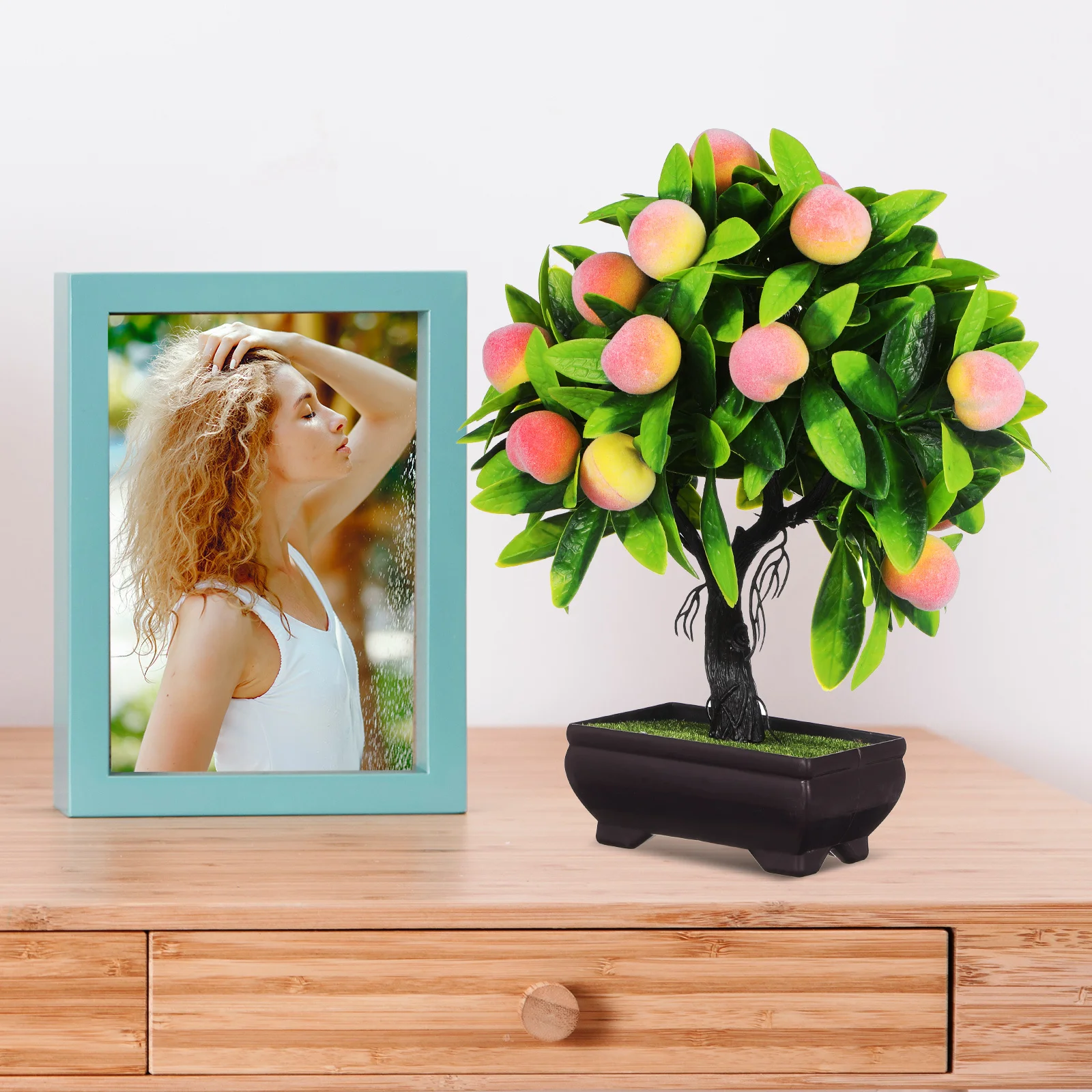 Artificial Peach Bonsai Tree 25cm Realistic Faux Potted Greenery Mini Indoor Decoration for Home Office Desk Bonsai Tree
Artificial Peach Bonsai Tree 25cm Realistic Faux Potted Greenery Mini Indoor Decoration for Home Office Desk Bonsai Tree