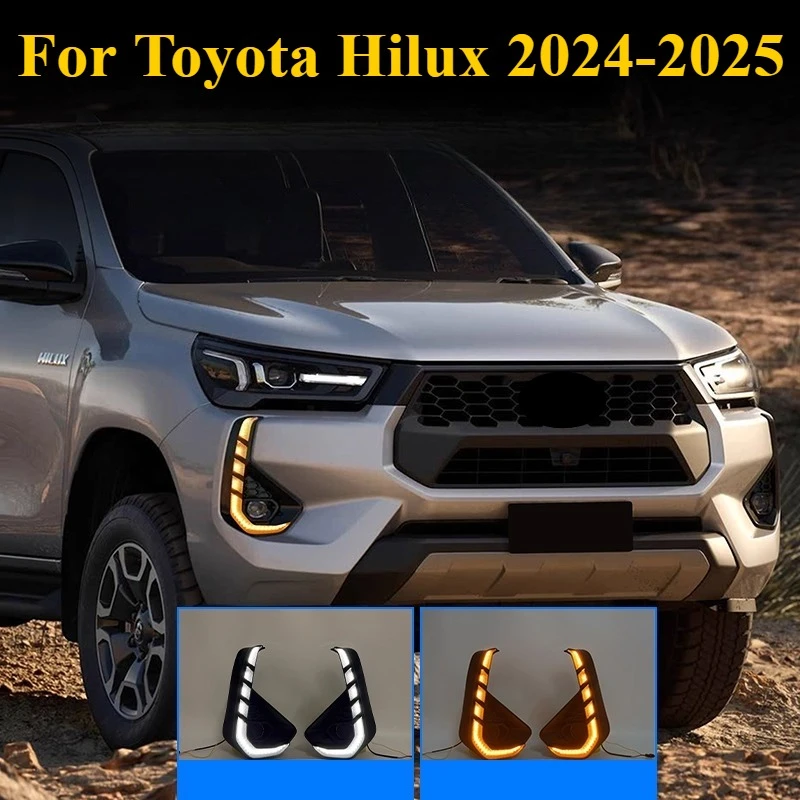 For Toyota Hilux 2024-2025 DRL Fog Light Upgrade: Dual-Mode White/Amber LEDs - OEM Fit Lamps w/Plug & Play Installation
For Toyota Hilux 2024-2025 DRL Fog Light Upgrade: Dual-Mode White/Amber LEDs - OEM Fit Lamps w/Plug & Play Installation