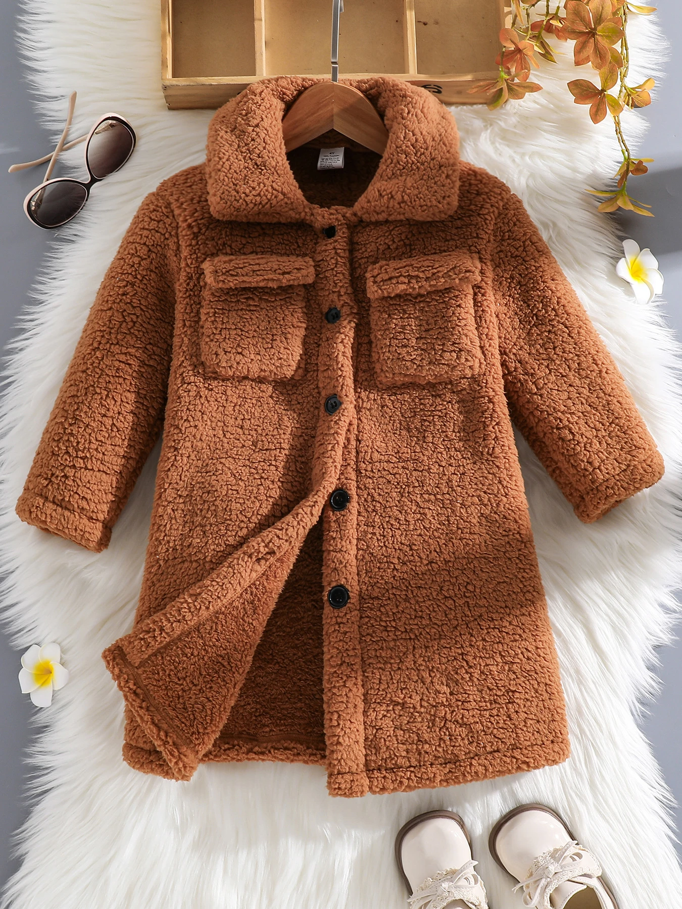 Girls' Winter New Children's Fashion Plush Thick Collar Coat - Brown
Girls' Winter New Children's Fashion Plush Thick Collar Coat - Brown