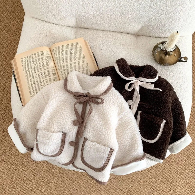 2024Winter Baby Coat 0-3Years Newborn Boy Girl Lamb Wool Warm Jacket Pocket Velvet Cardigan Outwear Kids Clothes 66 73 80 90 100
2024Winter Baby Coat 0-3Years Newborn Boy Girl Lamb Wool Warm Jacket Pocket Velvet Cardigan Outwear Kids Clothes 66 73 80 90 100