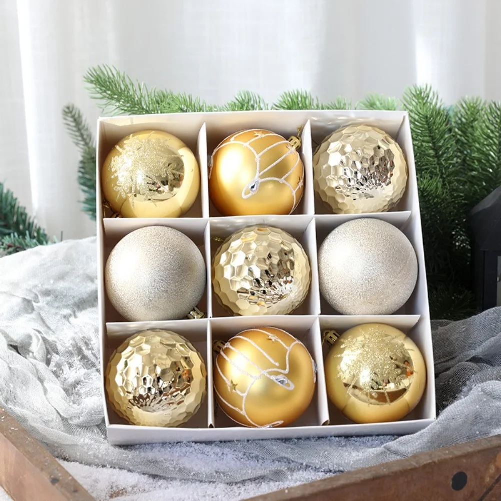 9 piece Christmas ball ornaments set 8cm each designed for use as tree decorations and holiday party embellishments
9 piece Christmas ball ornaments set 8cm each designed for use as tree decorations and holiday party embellishments