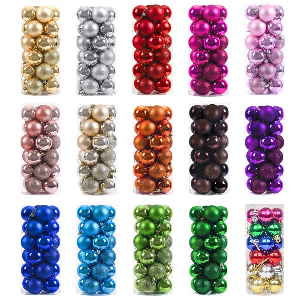 24pcs Christmas Tree Decoration Shatterproof 4cm Xmas Balls Baubles Set Reusable Christmas Ball with Hanging Hooks for Holiday
24pcs Christmas Tree Decoration Shatterproof 4cm Xmas Balls Baubles Set Reusable Christmas Ball with Hanging Hooks for Holiday