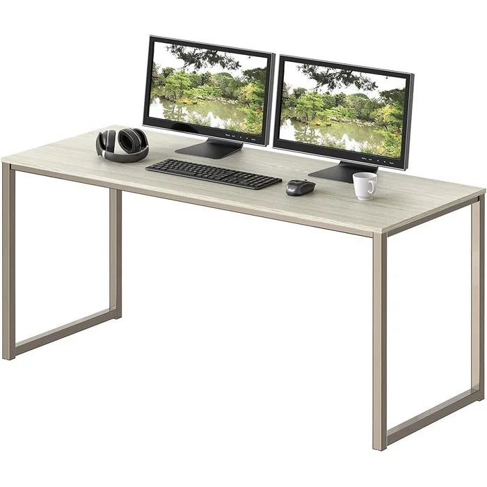 Wooden computer desk with metal legs, home desk, modern writing study desk, business furniture desk
Wooden computer desk with metal legs, home desk, modern writing study desk, business furniture desk