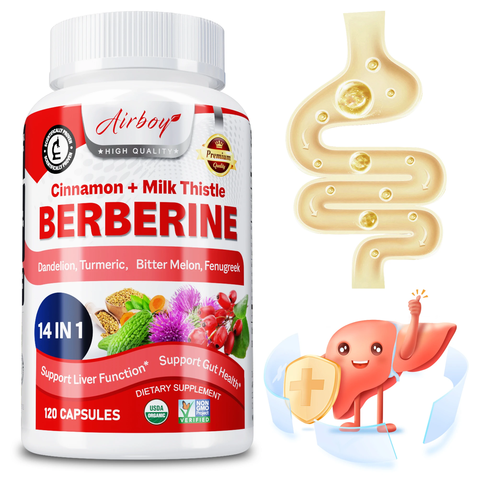 Berberine Capsules - with Ceylon Cinnamon, Milk Thistle - Promotes Healthy Cholesterol, Heart Health,Liver and Digestion Health
Berberine Capsules - with Ceylon Cinnamon, Milk Thistle - Promotes Healthy Cholesterol, Heart Health,Liver and Digestion Health