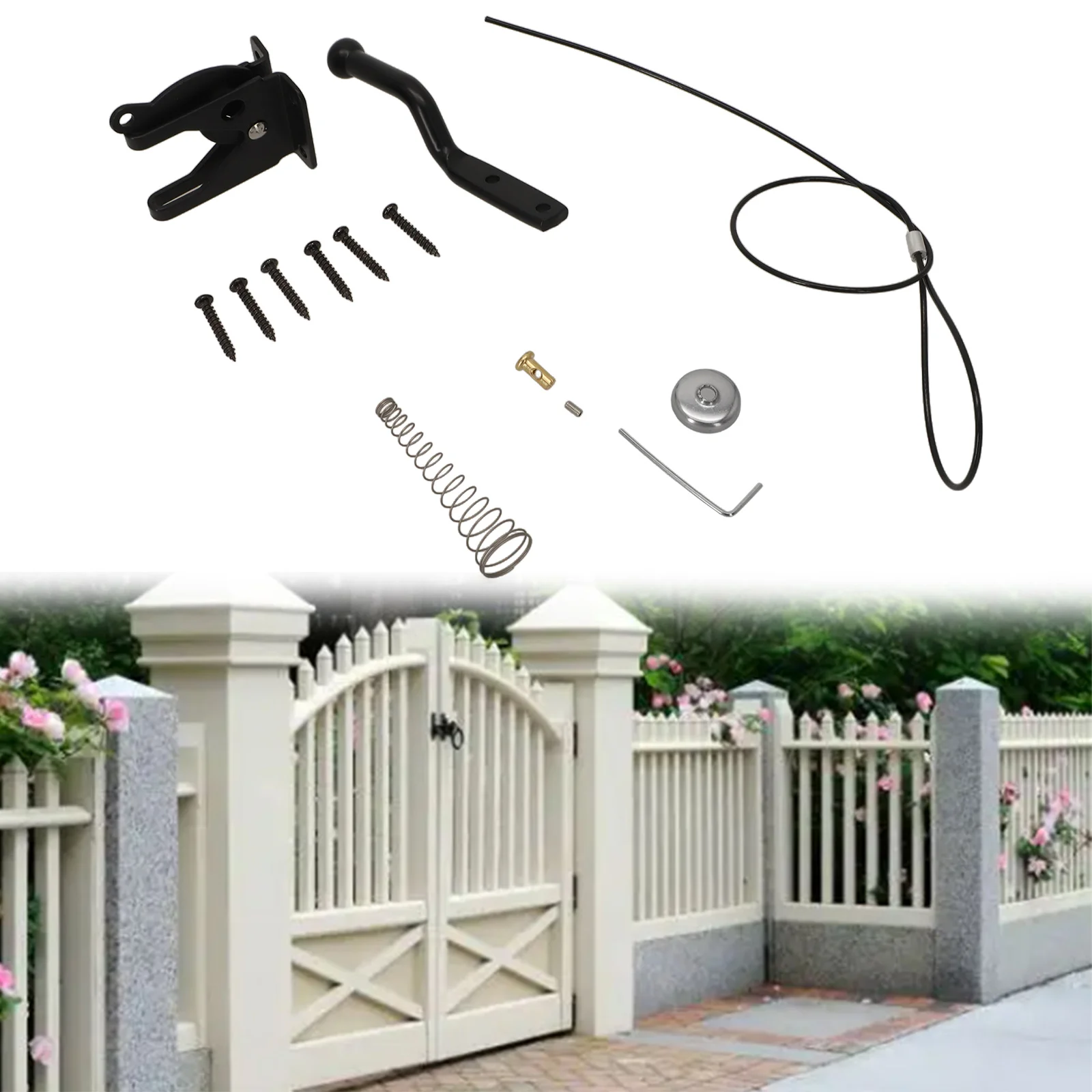 Adjustable Gate Lock Garden Fence Latch For Garden Protection All Weather Use Auto-Pull Feature Easy Installation
Adjustable Gate Lock Garden Fence Latch For Garden Protection All Weather Use Auto-Pull Feature Easy Installation