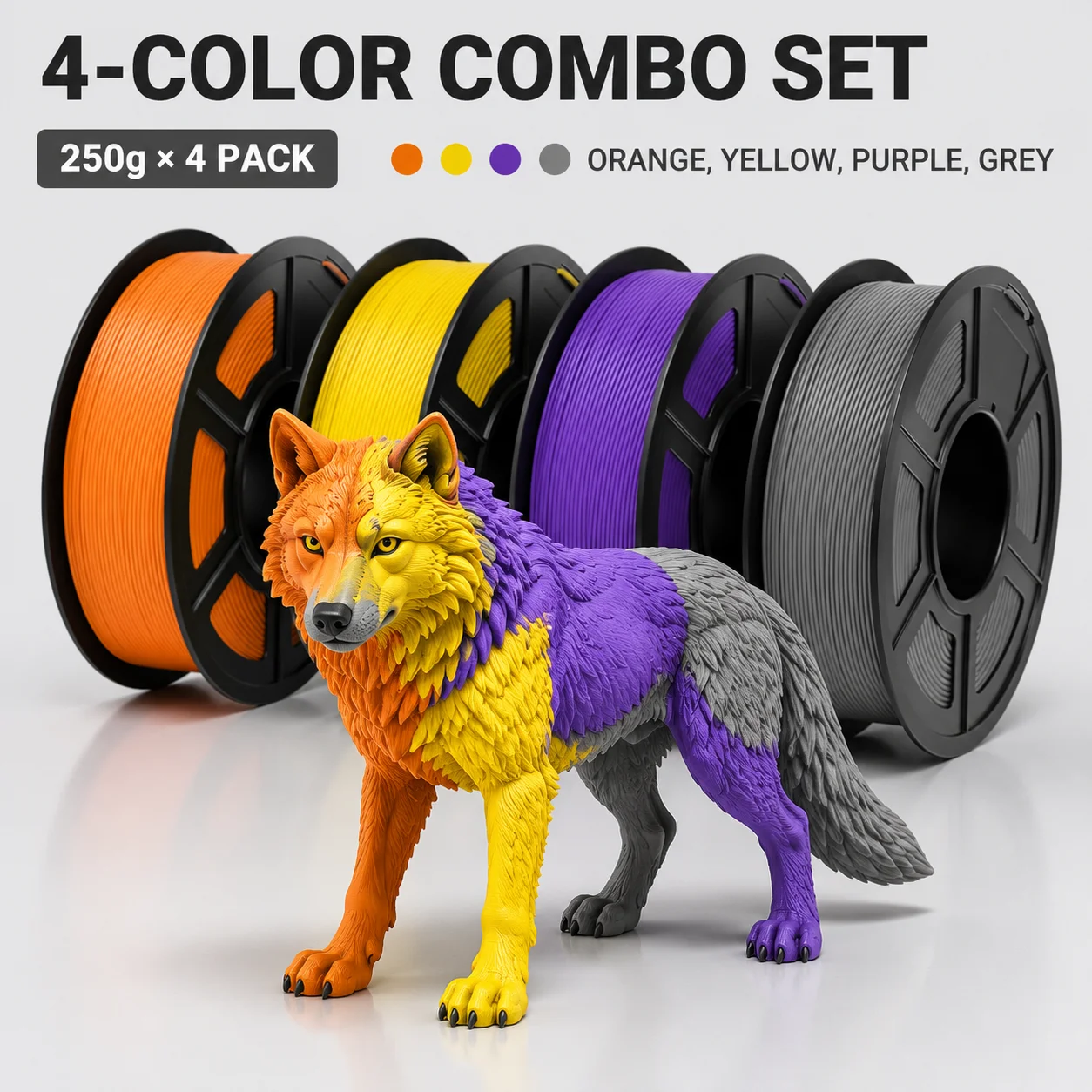 PLA+ 3D Printer Filament Bundle 1KG Total 1000g 500g 250g Single Roll Gray Yellow Orange Purple
PLA+ 3D Printer Filament Bundle 1KG Total 1000g 500g 250g Single Roll Gray Yellow Orange Purple
