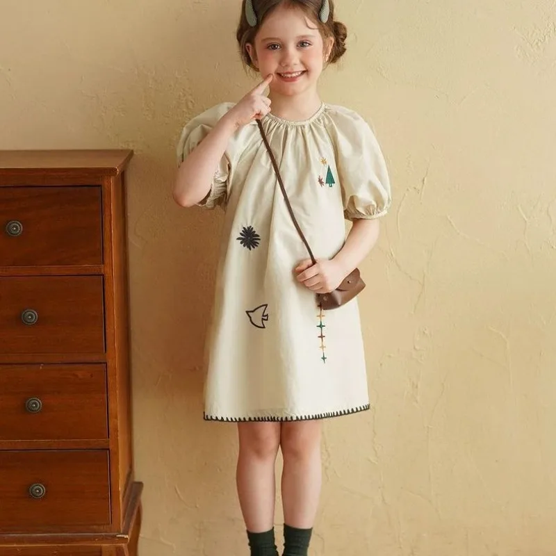 Puff Sleeve Embroidered Kids Dress Vintage Forest Style Girls Summer Casual Dress
Puff Sleeve Embroidered Kids Dress Vintage Forest Style Girls Summer Casual Dress