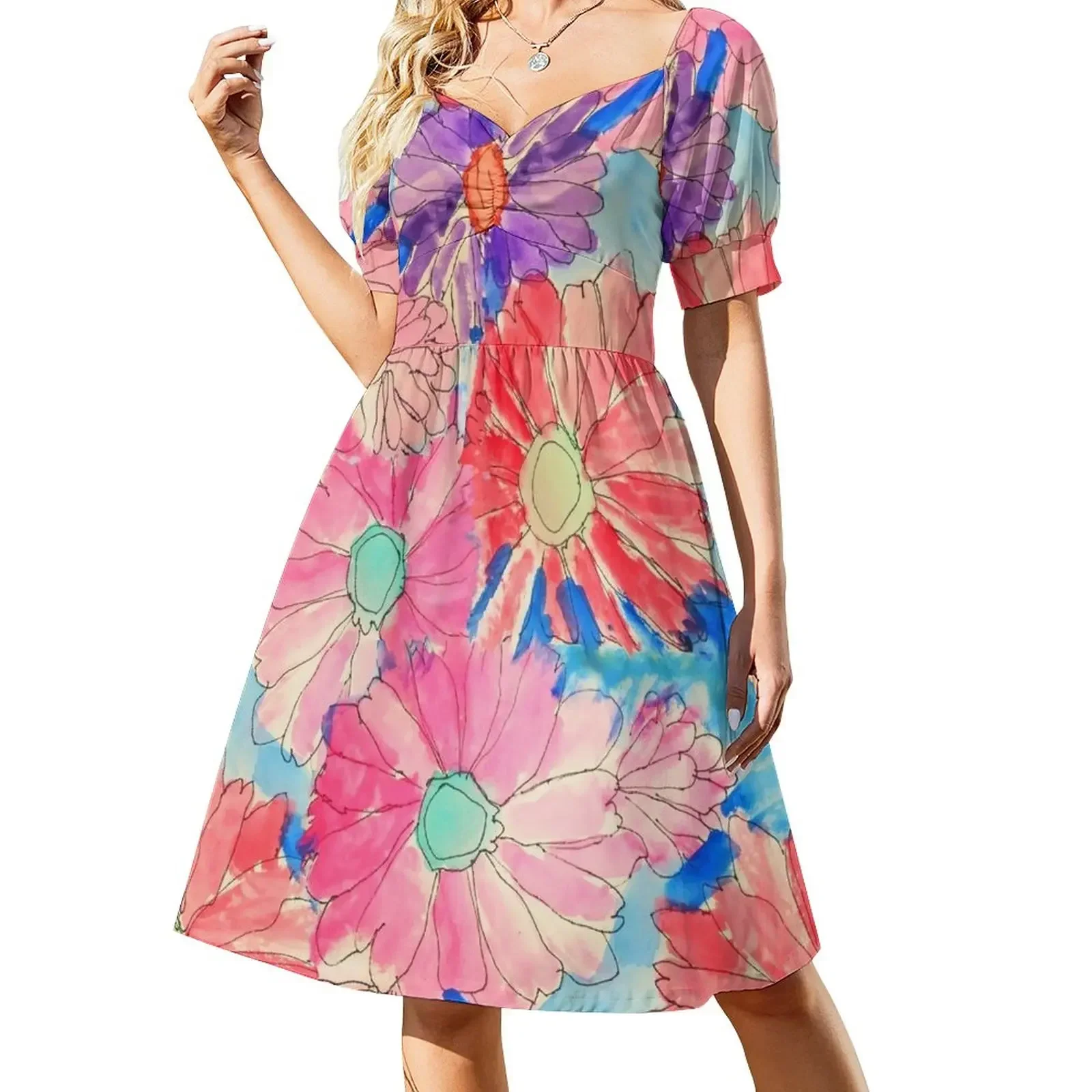 Rainbow Watercolor Flowers Short-Sleeved Dress summer dresses women 2025 elegant dress Dress
Rainbow Watercolor Flowers Short-Sleeved Dress summer dresses women 2025 elegant dress Dress