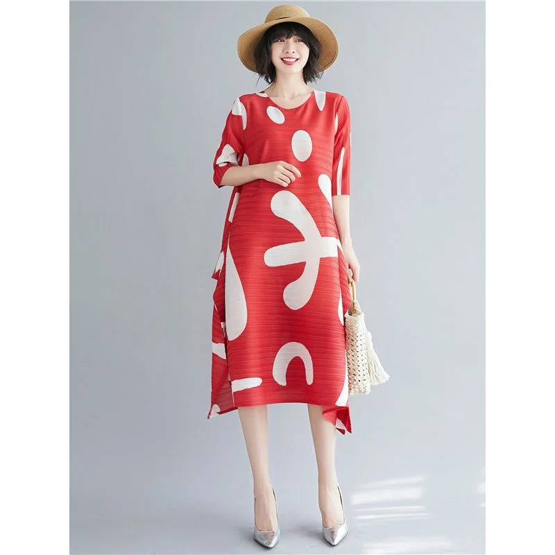 Pleated Dress Female 2023 New Spring Fashion Loose Dress Shown Over the Belly Mid length Dress O Neck Long Sleeve Dress Female
Pleated Dress Female 2023 New Spring Fashion Loose Dress Shown Over the Belly Mid length Dress O Neck Long Sleeve Dress Female