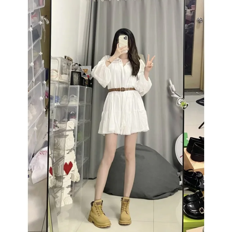 Angel White Long Sleeve Lace Dress Women Early Spring New Sweet Gentle Bubble Sleeve Loose Doll Skirt Street Style Polyester ...
Angel White Long Sleeve Lace Dress Women Early Spring New Sweet Gentle Bubble Sleeve Loose Doll Skirt Street Style Polyester ...
