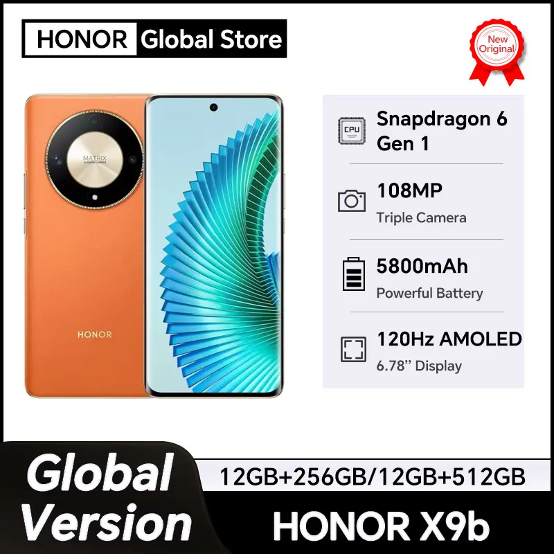 HONOR X9b Global Version 5G Smartphone 6.78" Anti-Drop 120Hz Display 108MP Triple Cameras 5800mAh Android13 Dual SIM
HONOR X9b Global Version 5G Smartphone 6.78" Anti-Drop 120Hz Display 108MP Triple Cameras 5800mAh Android13 Dual SIM