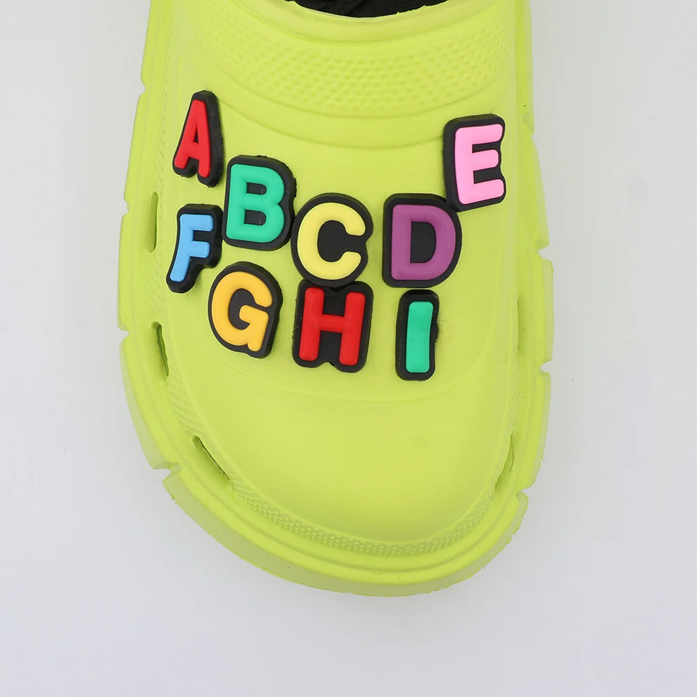 Shoe Accessories Charms Pvc Seven Colors 26 English Alphabets Slipper Ornament Shoe Decoration Buckles 1 Piece Holiday Gift
Shoe Accessories Charms Pvc Seven Colors 26 English Alphabets Slipper Ornament Shoe Decoration Buckles 1 Piece Holiday Gift