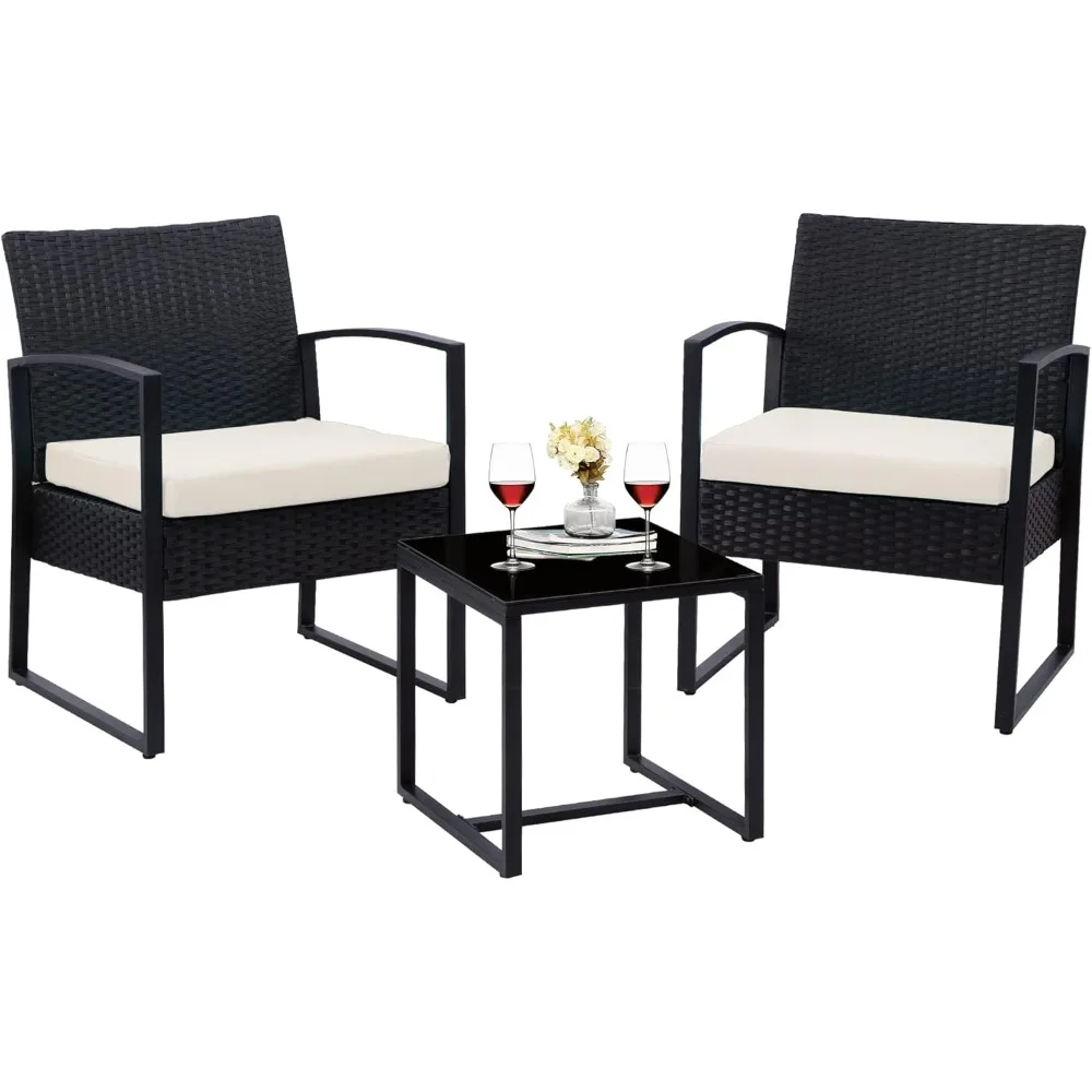 3 Pieces Outdoor Patio Furniture Set Wicker Rattan Chair Set Patio Bistro Conversation Set 3 Pcs with Coffee Table for Yard & Bi
3 Pieces Outdoor Patio Furniture Set Wicker Rattan Chair Set Patio Bistro Conversation Set 3 Pcs with Coffee Table for Yard & Bi
