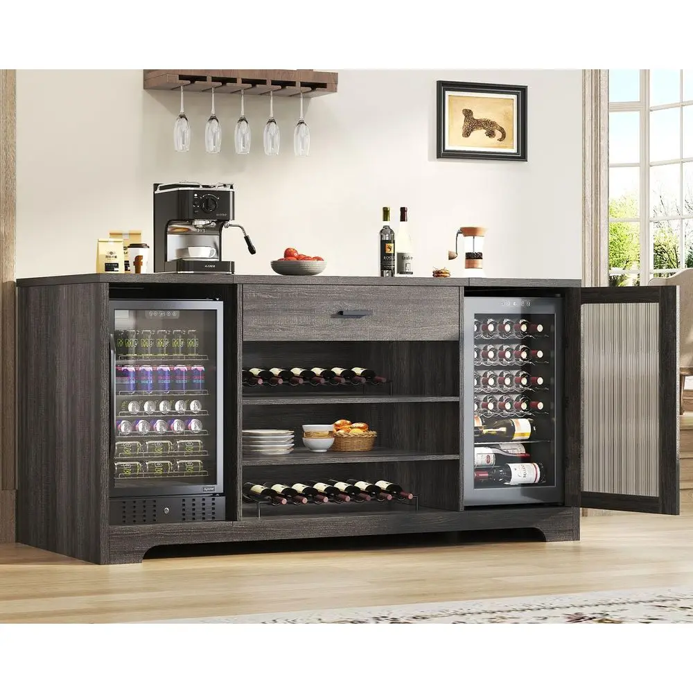 70 Gray Large Coffee Bar Cabinet with Wine Rack & Storage for Dining Room
70 Gray Large Coffee Bar Cabinet with Wine Rack & Storage for Dining Room