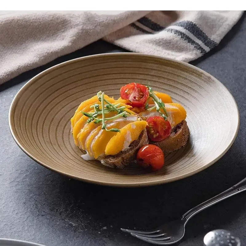 Screw Thread Ceramic Deep Plate Salad Thick Soup Dessert Plates Sushi Restaurant Specialty Tableware
Screw Thread Ceramic Deep Plate Salad Thick Soup Dessert Plates Sushi Restaurant Specialty Tableware