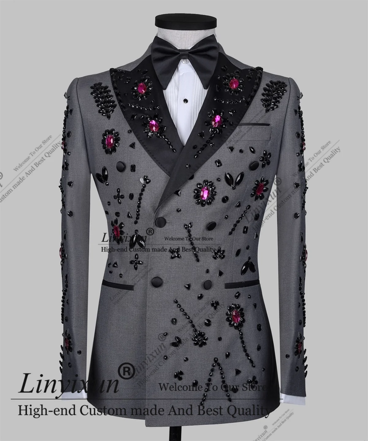 Elegent Beaded Diamond Men Suits 2 Pieces Sets Wedding Groom Tuxedo Slim Fit Male Prom Blazer Customized Costume Homme
Elegent Beaded Diamond Men Suits 2 Pieces Sets Wedding Groom Tuxedo Slim Fit Male Prom Blazer Customized Costume Homme