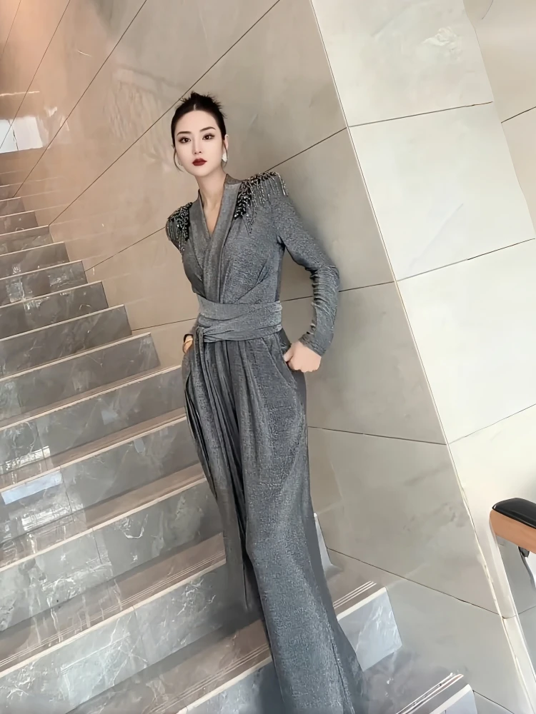 Spring New plus Size Women's One-Piece Suit Casual Slimming Color Set High Waist Long Pants Polyester Fiber Commute Sle
Spring New plus Size Women's One-Piece Suit Casual Slimming Color Set High Waist Long Pants Polyester Fiber Commute Sle