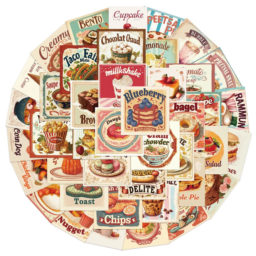 10/30/50pcs Vintage Food Cartoon Stickers Funny Creative Graffiti Sticker Water Bottle Phone Fridge Waterproof Decals Kids Toy
10/30/50pcs Vintage Food Cartoon Stickers Funny Creative Graffiti Sticker Water Bottle Phone Fridge Waterproof Decals Kids Toy