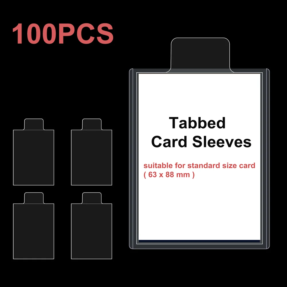100PCS Tabbed Card Sleeves for Semi-rigid Game Card Holder Transparent Easy-Pull Design for Grading Submission
100PCS Tabbed Card Sleeves for Semi-rigid Game Card Holder Transparent Easy-Pull Design for Grading Submission