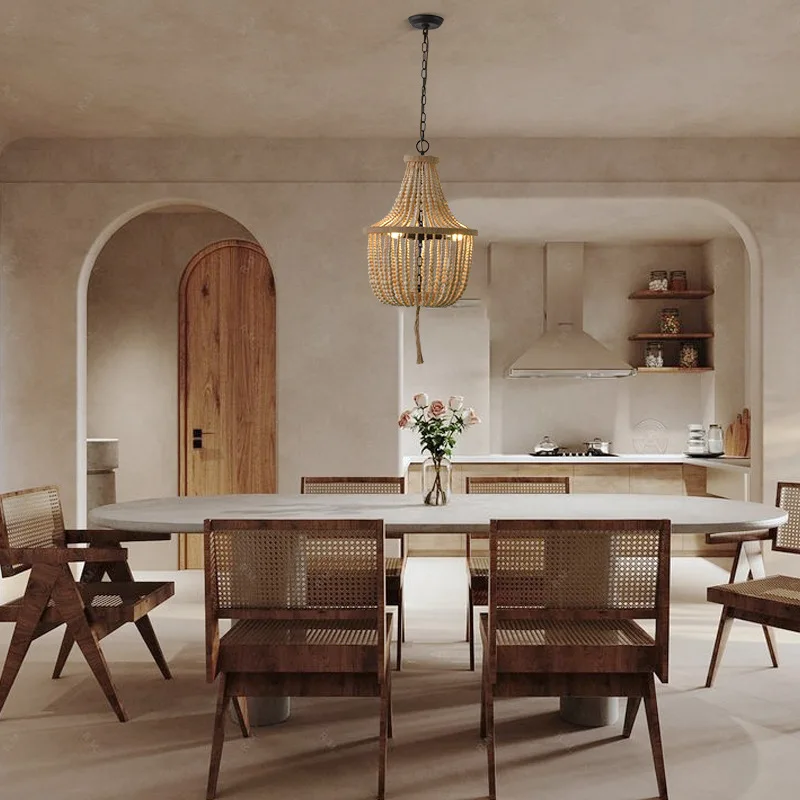 Bohemian Style Wooden Beads LED Pendant Light Living Room Background Decoration Chandelier Hotels Homestays Indoor Art Luminaire
Bohemian Style Wooden Beads LED Pendant Light Living Room Background Decoration Chandelier Hotels Homestays Indoor Art Luminaire