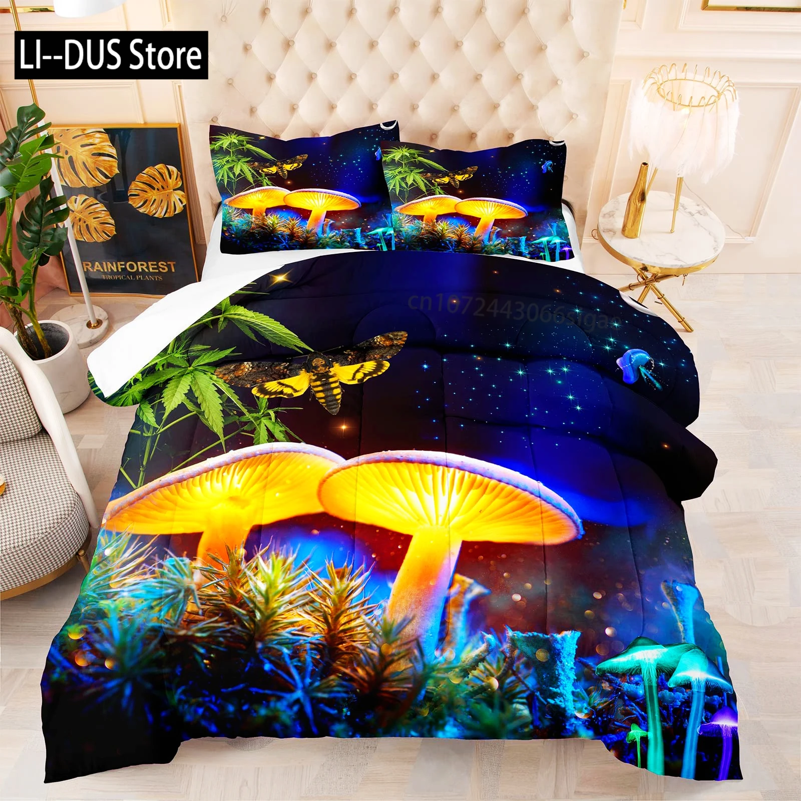 Mushroom Comforter Set 3 Piece, Colorful Mushroom Decor Twin King Size Bedding, Room Decor Comforter for Kids Adults Boys Girls
Mushroom Comforter Set 3 Piece, Colorful Mushroom Decor Twin King Size Bedding, Room Decor Comforter for Kids Adults Boys Girls