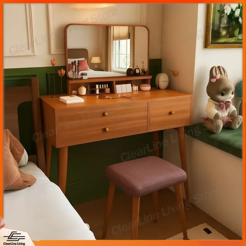 Chinese Style Solid Wood Dresser Desk Modern Minimalist Bedroom Vanity Table Light Luxury Small Space Organizer Storage
Chinese Style Solid Wood Dresser Desk Modern Minimalist Bedroom Vanity Table Light Luxury Small Space Organizer Storage