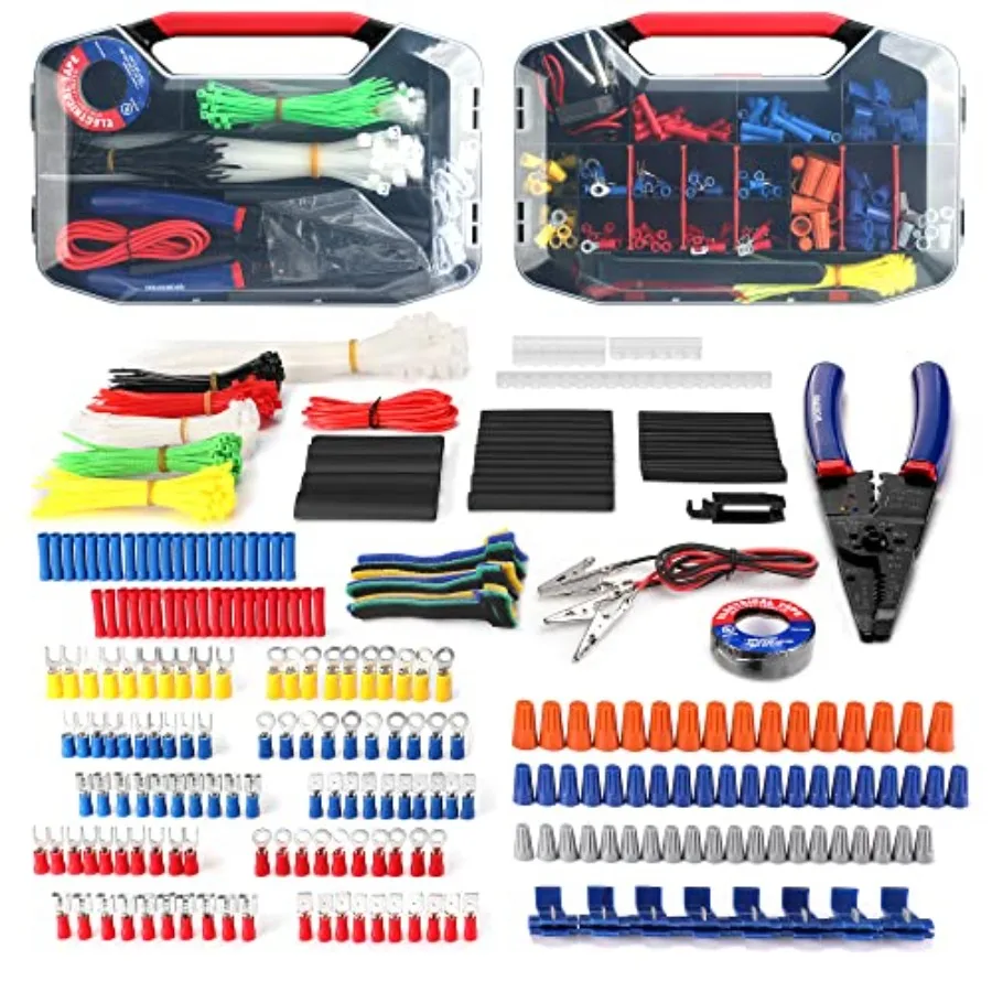582-Piece Heat Shrink Wire Connectors Kit, Electrical Wire Terminals, Electrical Repair Kit with Wire Cutter Stripper Crimping
582-Piece Heat Shrink Wire Connectors Kit, Electrical Wire Terminals, Electrical Repair Kit with Wire Cutter Stripper Crimping